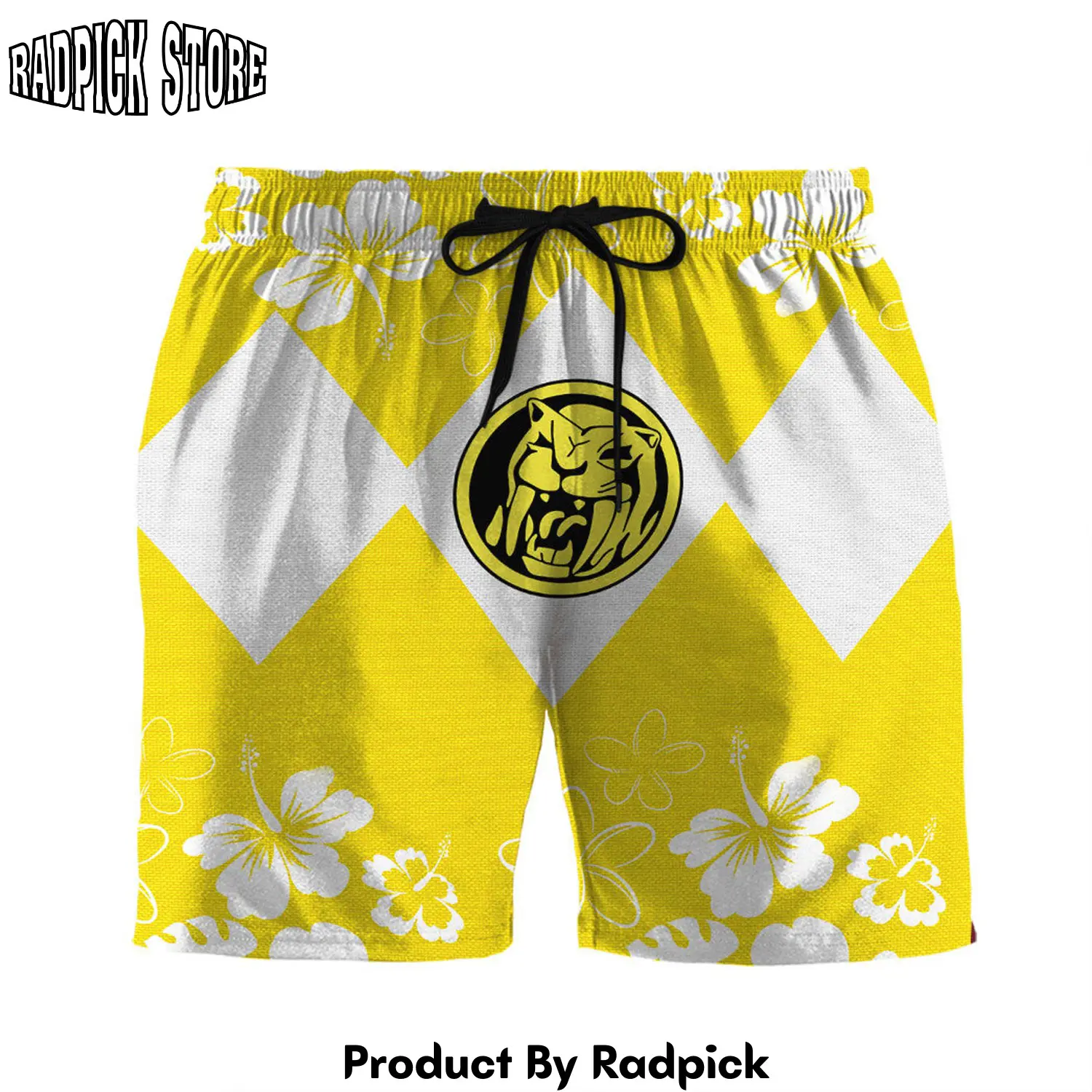 Radpick 3d mighty morphin power ranger yellow beach short rp631343